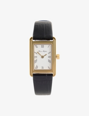 Icon Gold-Plated Stainless Steel and Leather Quartz Watch | Selfridges
