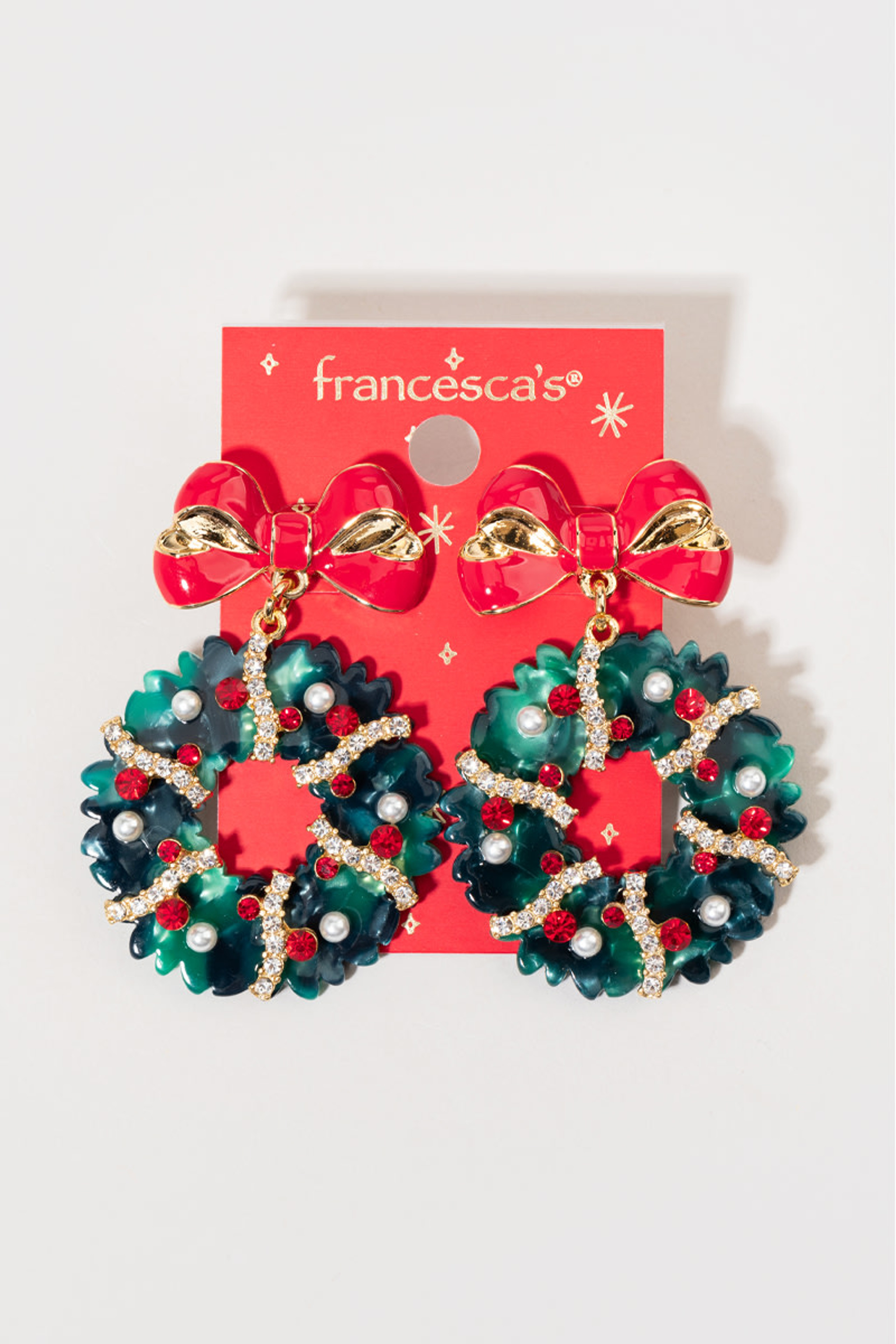 Holiday Wreath Drop Earrings | Francesca's