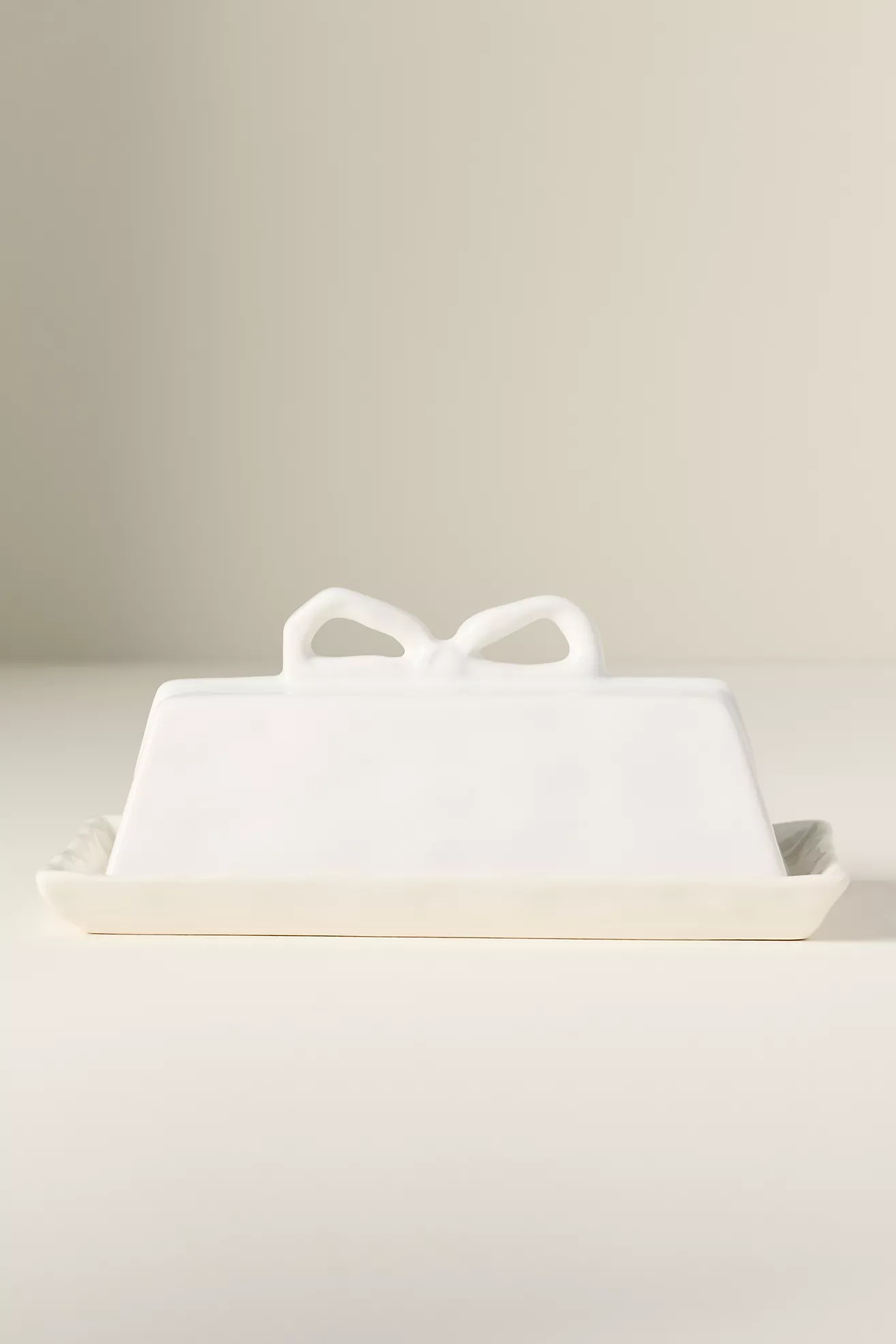 Benedita Bow Ceramic Stoneware Butter Dish | Anthropologie (US)