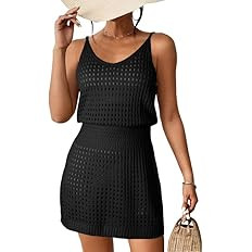 Dokotoo Summer Crochet Hollow Out Knit Beach Bathing Suit Swim Cover Ups Cruise Outfits Vacation ... | Amazon (US)