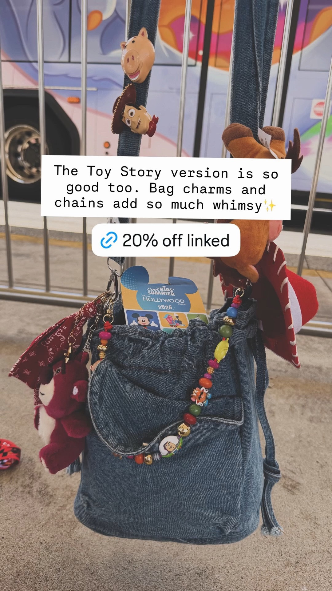 The Toy Story version is so good too. Bag charms and chains add so much whimsy✨
