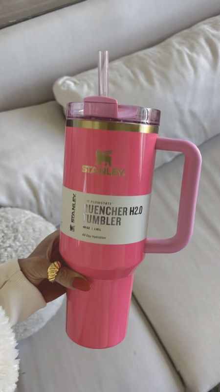 The prettiest @stanley_brand yet! Can’t get over this pink Stanley cup - the multi tone pinks and the gold accents. Also the pink straw! It would make the cutest gift 🎁 #ad 

#LTKGiftGuide #LTKSeasonal #LTKHoliday