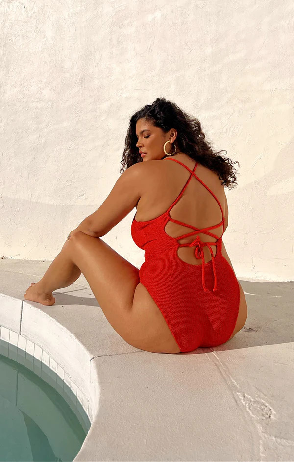 Positano One Piece ~ Red Scrunch | Show Me Your Mumu