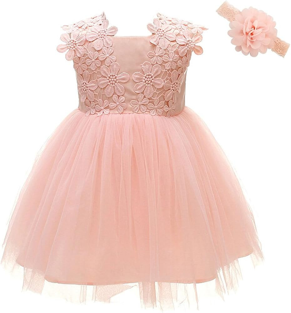 Coozy Baby Girls Dress Infant Princess Christening Baptism Party Birthday Formal Dress | Amazon (US)
