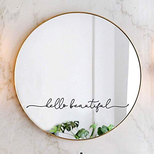 Hello Beautiful Mirror Decal Vinyl Decal Bathroom Decor 18x2.5 inch | Amazon (CA)