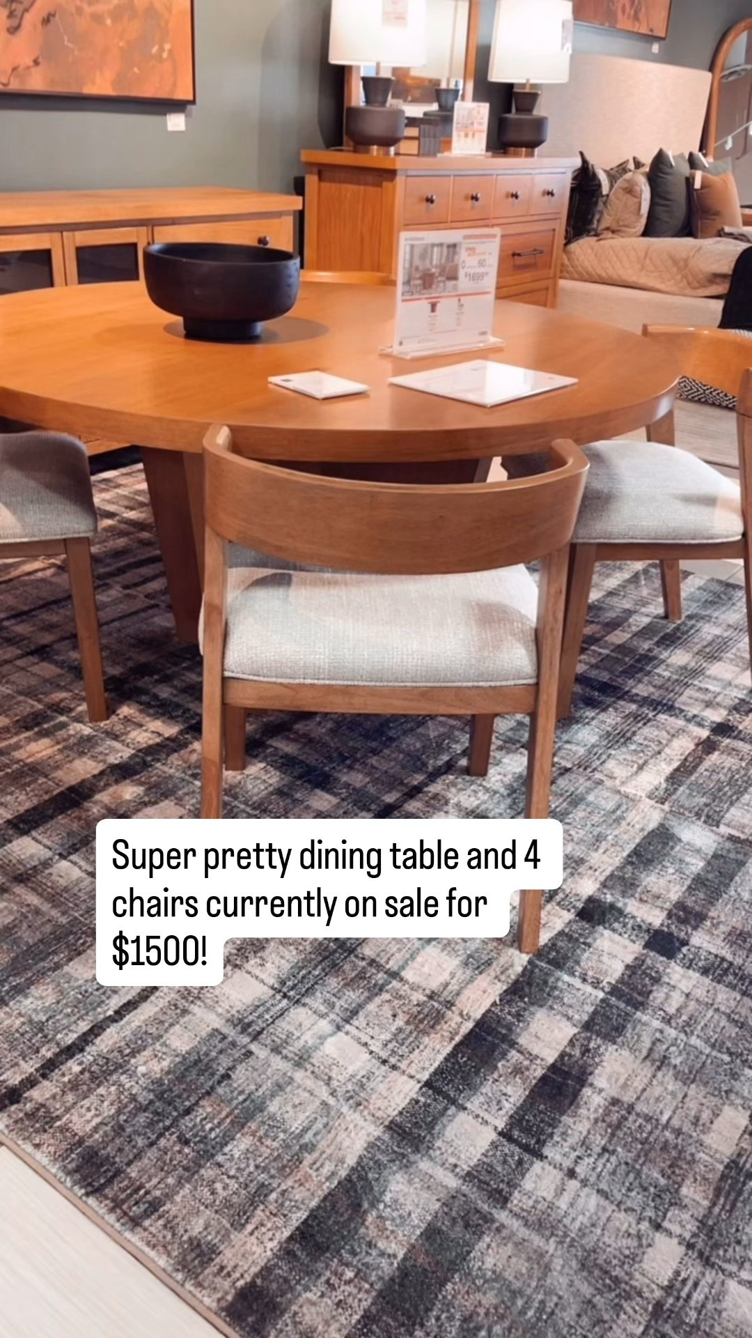 Round dining table and comfortable dining chairs in light wood finish. 

#LTKmomlife #LTKHome