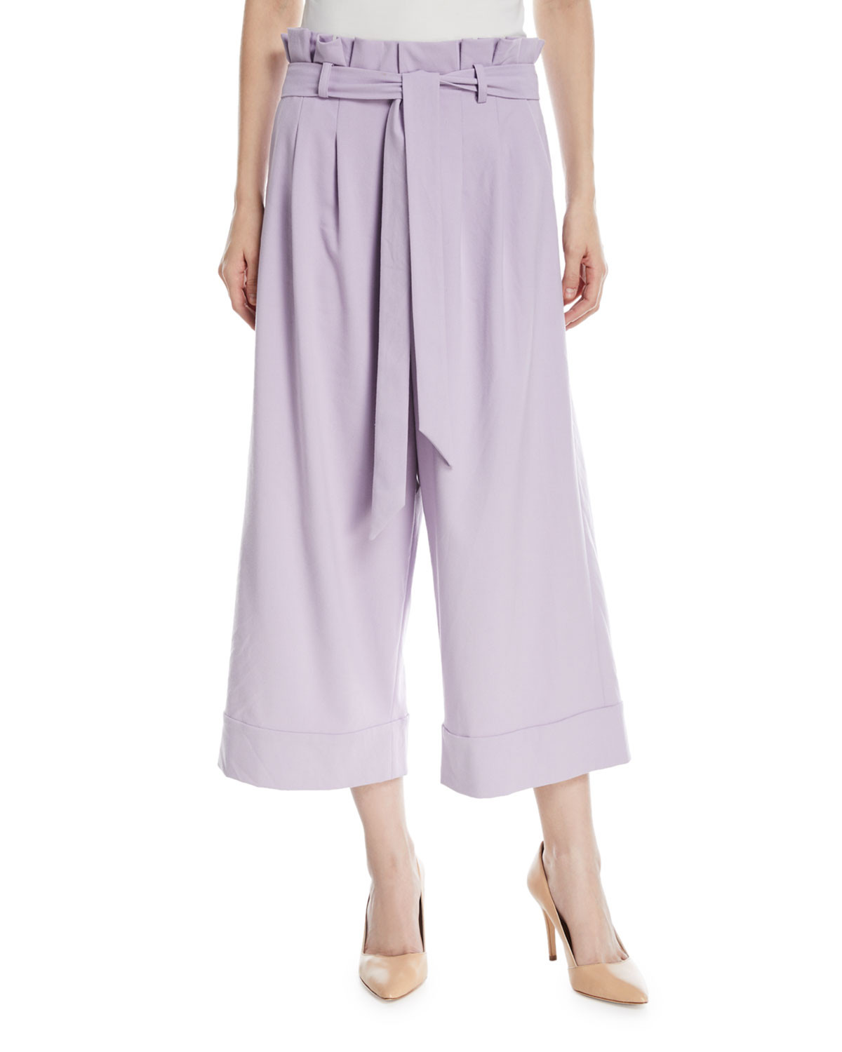 Ryan Paperbag Wide-Leg Crop Pants | Neiman Marcus