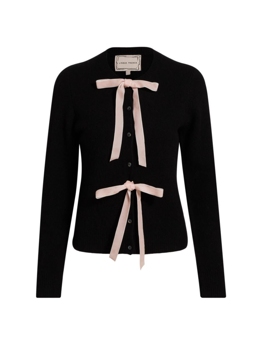 Olivia Bow-Embellished Wool Cardigan | Saks Fifth Avenue