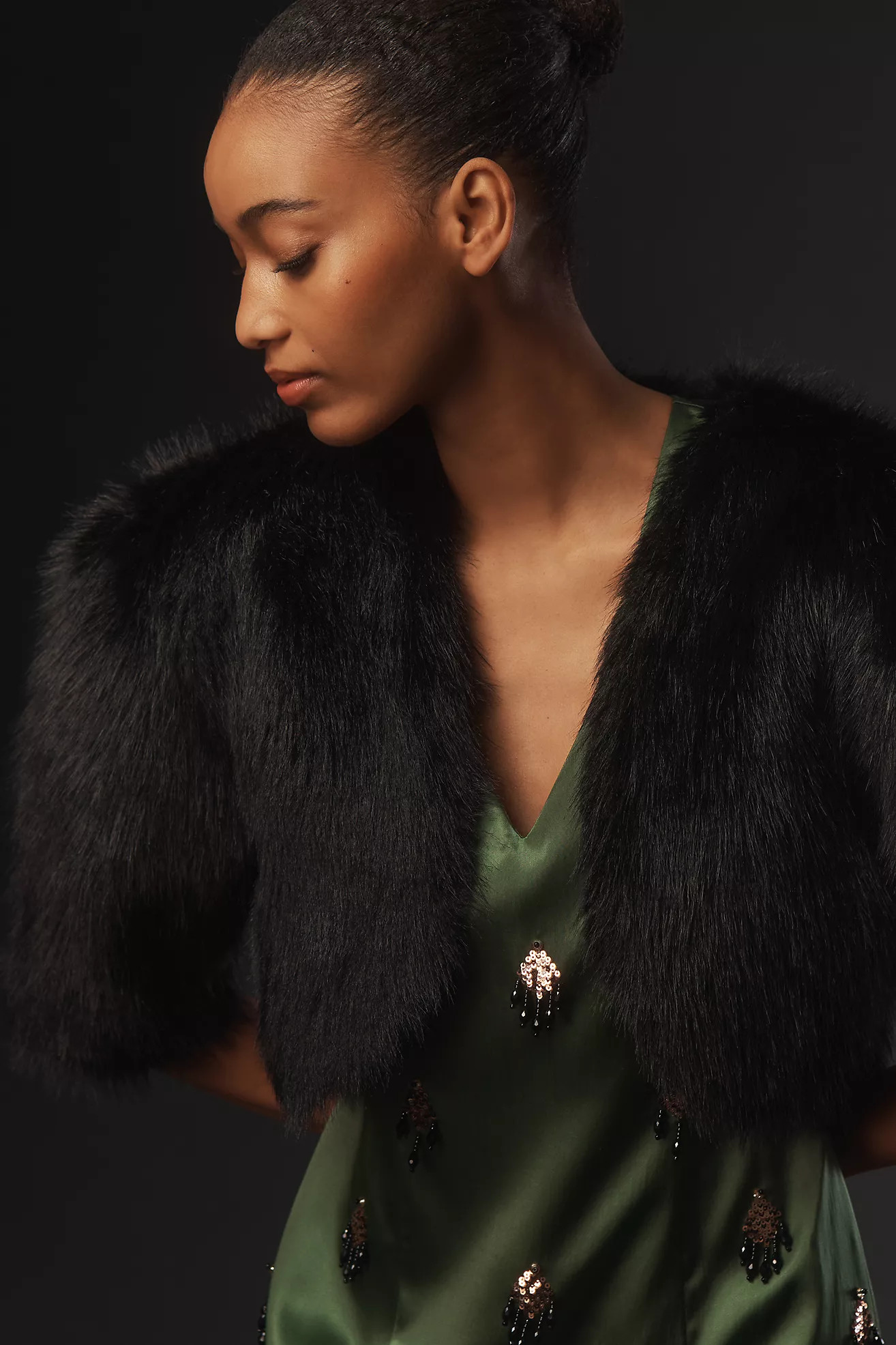By Anthropologie Patterned Faux Fur Bolero | Anthropologie (US)