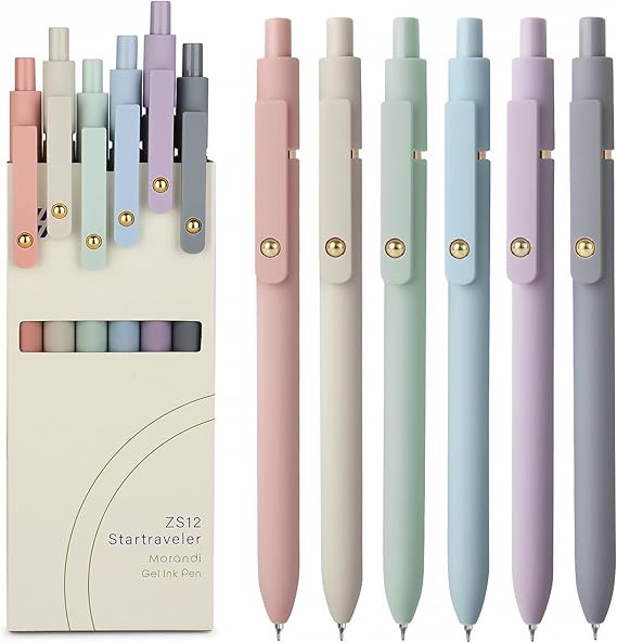 FIOVER Gel Pens, 6pcs 0.7mm Fine Point Black Ink, Smooth Writing Pens for Journaling, Nurse Aesth... | Amazon (US)