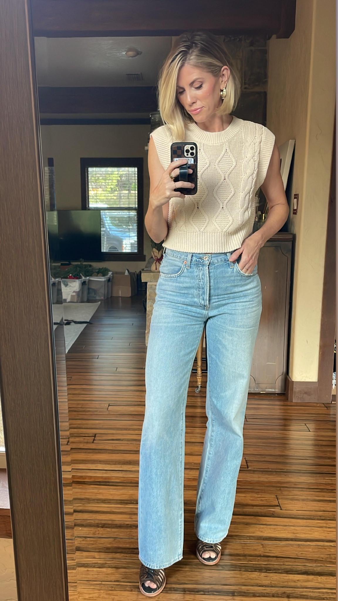 Love this outfit! Top is all cotton - I’m in a small - pants are true to size I’m 5’8.5 and in a 26 

#LTKOver40 #LTKStyleTip