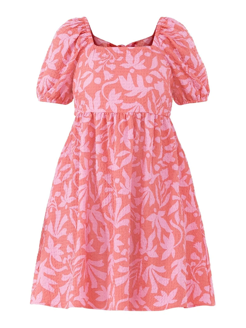 Time and Tru Women's Puff Sleeve Mini Dress, Sizes XS-XXXL | Walmart (US)