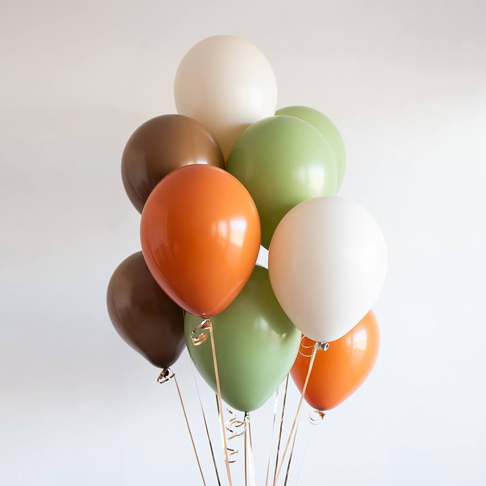 Sage Green Brown Balloon, 60 Packs 12 Inch Brown Beige Jungle Safari Wild Woodland Balloon, Olive... | Amazon (US)
