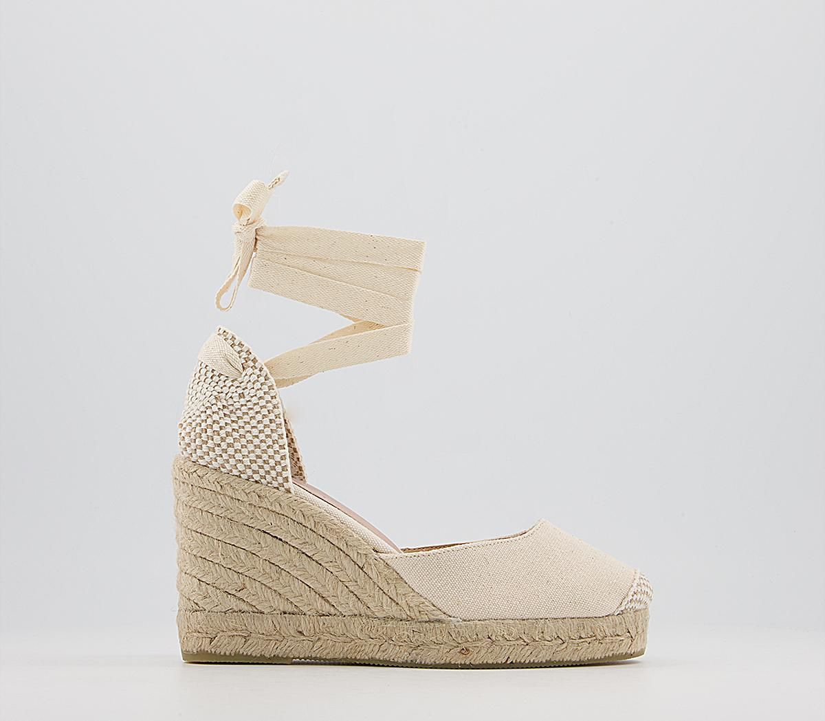 Office Marmalade Espadrille Wedges Natural Canvas - Mid Heels | OFFICE London (UK)