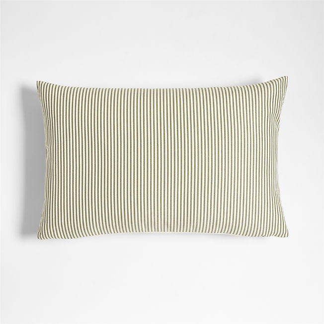 Harman 24"x16" Cream Stripe Outdoor Throw Pillow by Jake Arnold | Crate & Barrel | Crate & Barrel