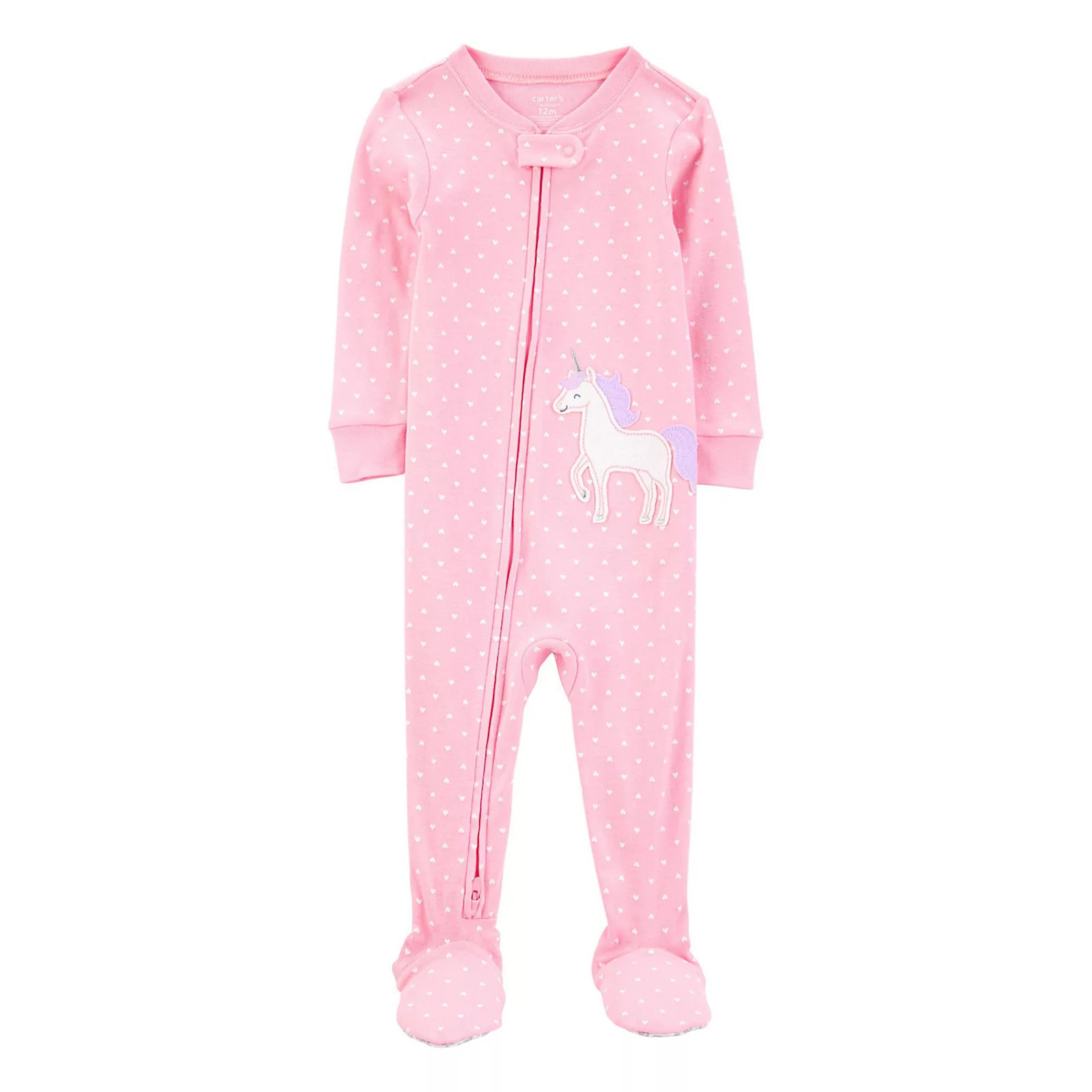 Baby Girl Carter's Unicorn Cotton Footed Pajamas, Girl's, Size: 12 Months, Pink | Kohl's