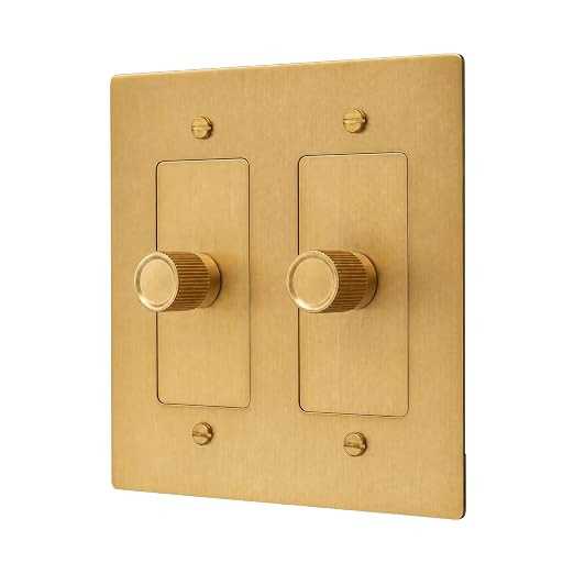 Brass Dimmer Light Switch - 120V AC - Handcrafted Solid Brass Rotary Dimmer with Knurled Knob - U... | Amazon (US)