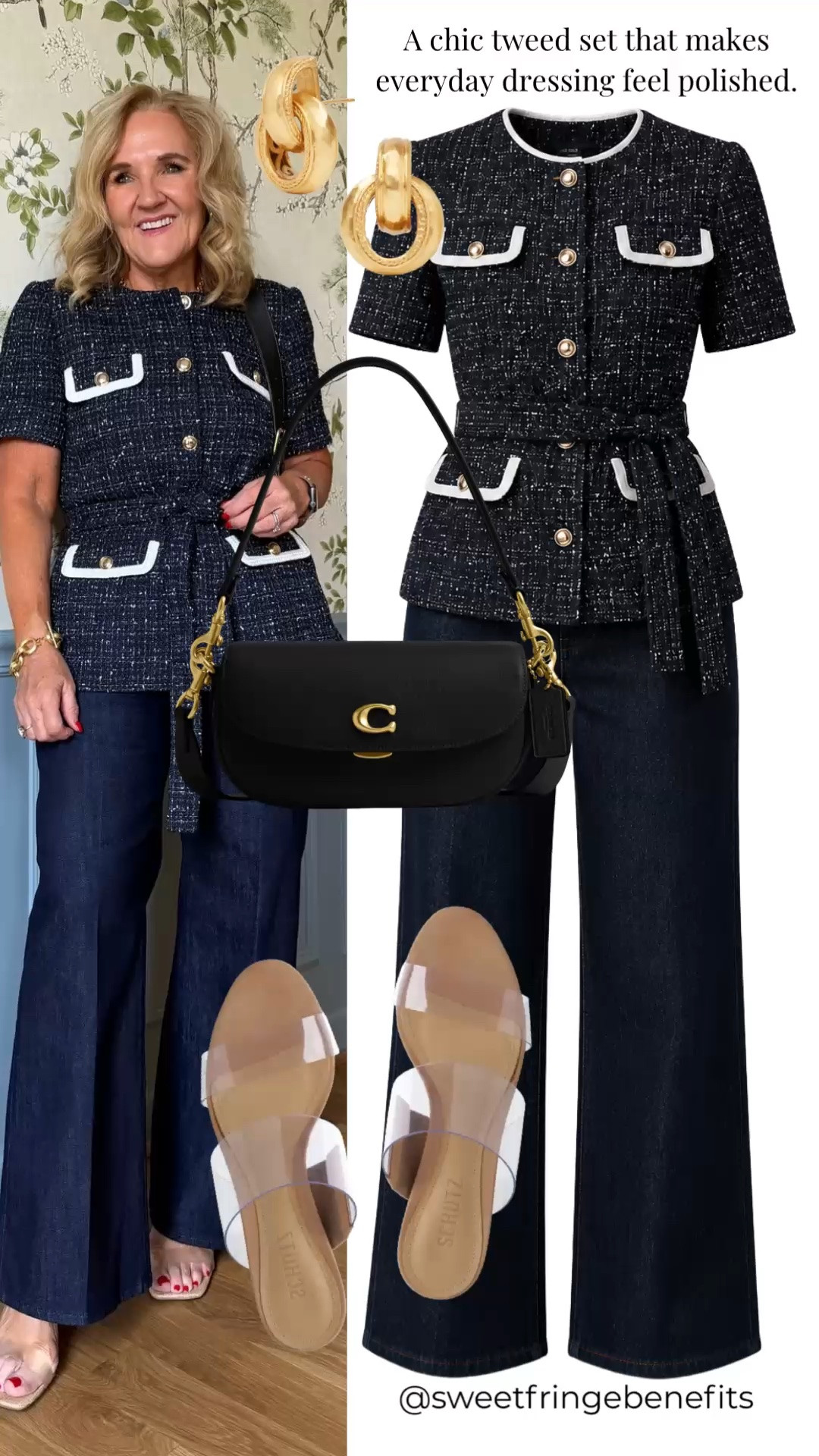 This chic tweed set makes everyday dressing feel instantly polished. The structured jacket and wide-leg pants look put-together while still being easy to wear.

💡 LTK MADE EASY
❤️ Heart = Support my posts!
🔖 Save = Get sale & restock alerts
📋 Lists = Keep favorites organized
📲 Share = Send lists and products to a friend. Hello, Christmas List!
💬 Comment = Ask me anything about what I'm wearing.:-)

#LTKootd #LTKdayinmylife #LTKgrwm