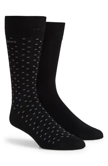 BOSS Assorted 2-Pack Dress Socks in Black at Nordstrom Rack, Size 7-13 | Nordstrom Rack