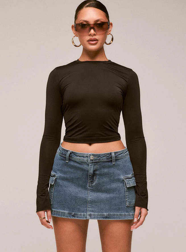 Grishea Low Rise Denim Skirt | Princess Polly US