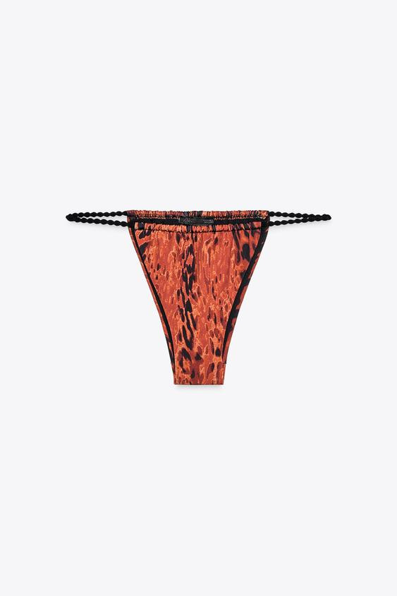 CONTRAST PRINTED BIKINI BOTTOMS | Zara US
