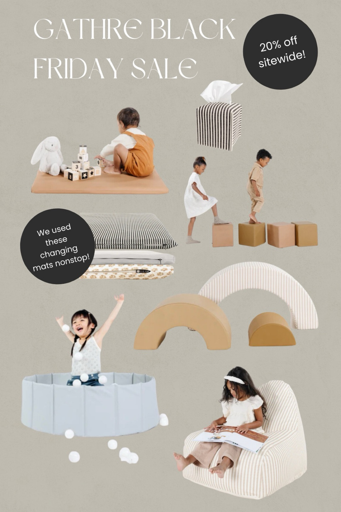 Gathre 20% off site wide for Black Friday! We love their changing mats and play-mats! 

Kids finds | Black Friday deals | seasonal sales

#LTKsalealert #LTKCyberWeek #LTKHoliday