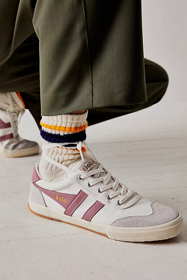 Gola Badminton Court Sneakers by Gola at Free People, Off White / Dusty Rose, US 9 | Free People (Global - UK&FR Excluded)