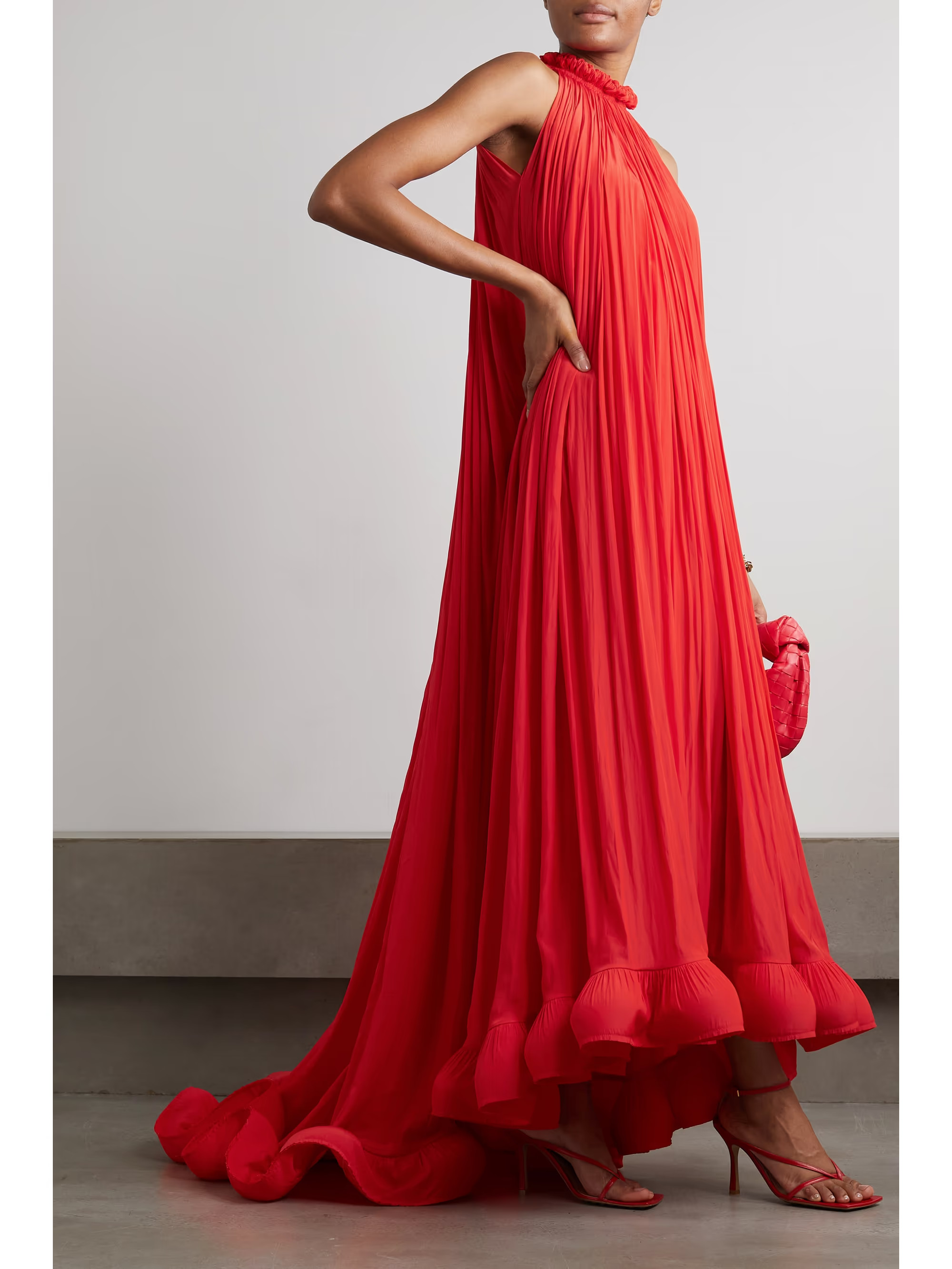 Ruffled charmeuse gown | NET-A-PORTER (US)