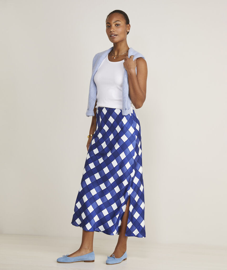 Satin Midi Slip Skirt | vineyard vines