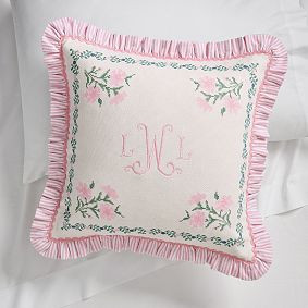 Floral Cross Stitch Pillow Cover | Pottery Barn Teen
