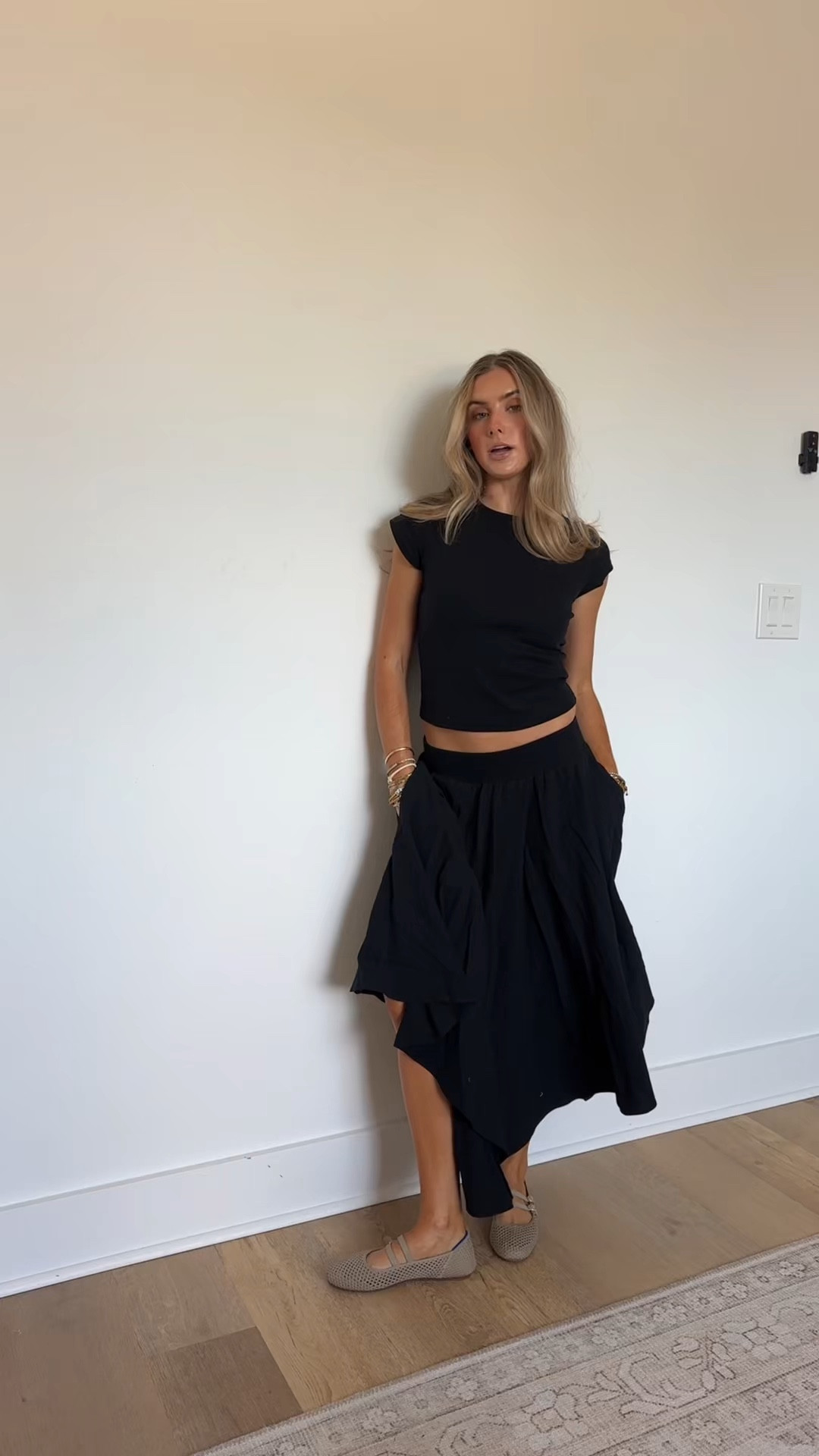 Amazon size small Tankaneo Womens 2 Piece Skirt Set Summer Casual Cap Sleeve Ribbed Crop Tops Midi Dress Vacation Outfits with Pockets. My shoes are @rothys  new ballet flats they’re so so comfy

#LTKootd #LTKdayinmylife #LTKgrwm