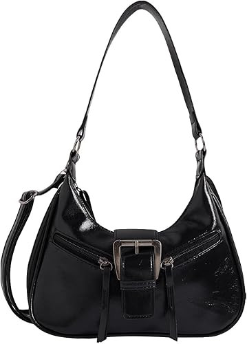 Verdusa Women's Vintage PU Leather Shoulder Bag Zipper Underarm Bags | Amazon (US)