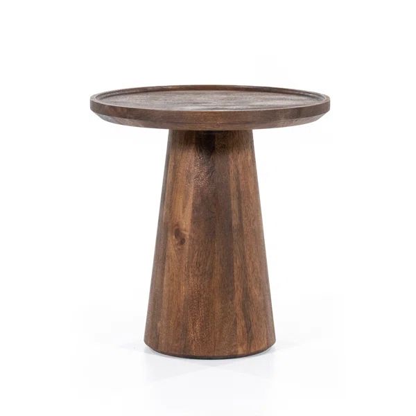 Ron Solid Wood Tray Top Pedestal End Table | Wayfair North America