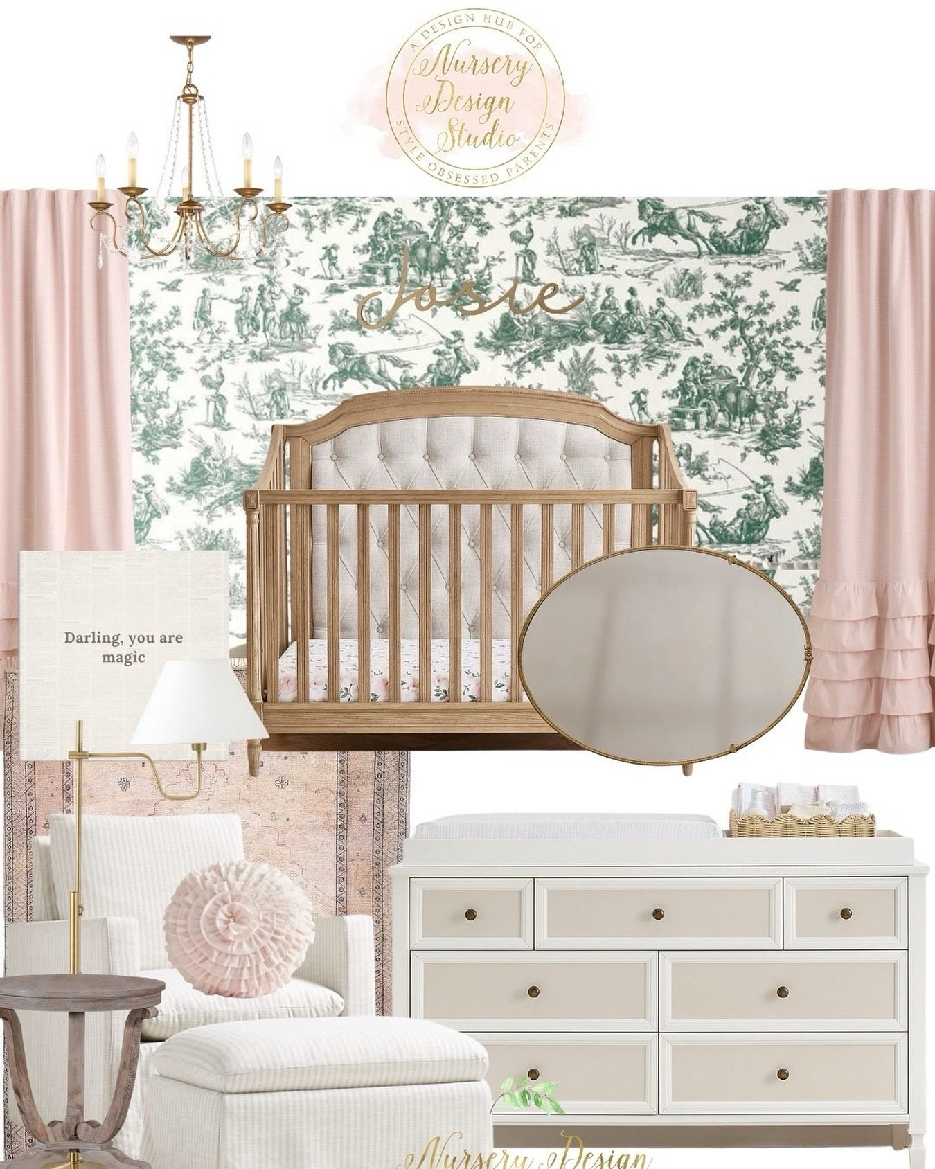 Old-world charm meets modern sweetness in Josie’s nursery, complete with toile wallpaper, feminine details, and our “Darling, you are magic” canvas from Nursery Decor Co! 💗



#LTKKids #LTKBump #LTKBaby