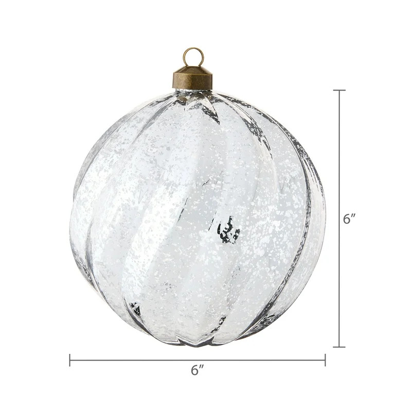 3 Count Silver Mercury Glass-Style Finial Shatterproof Christmas Ornaments, by My Texas House | Walmart (US)