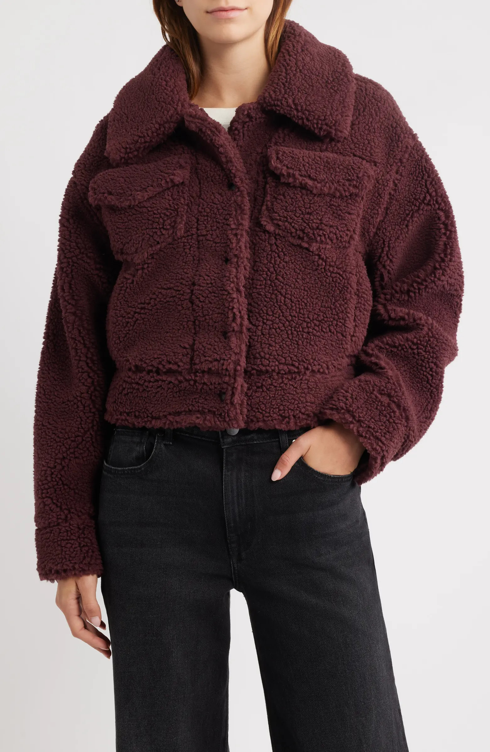 Frankie Faux Shearling Trucker Jacket | Nordstrom