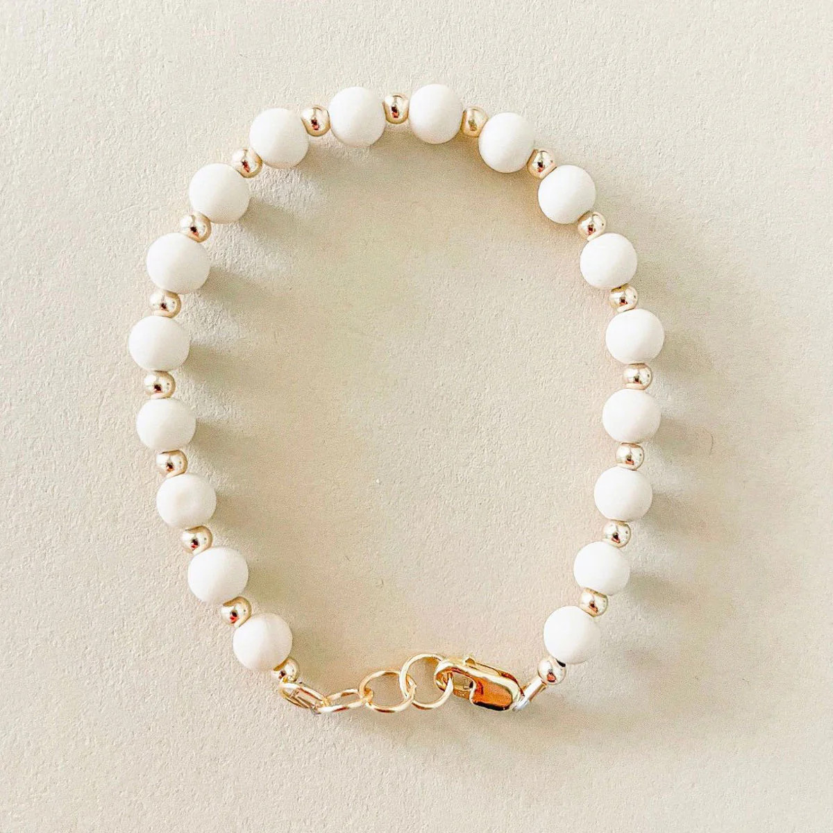 LittleLundsCo Baby Bracelet - Tan and Gold | The Baby Cubby | The Baby Cubby