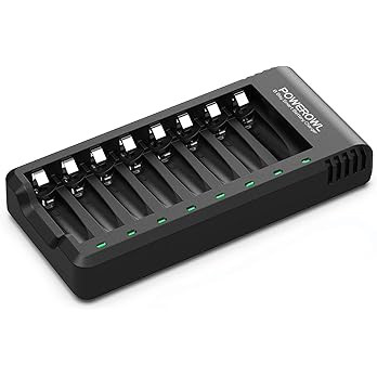 POWEROWL 8 Bay AA AAA Battery Charger, USB High-Speed Charging, Independent Slot, for Ni-MH Ni-CD... | Amazon (US)