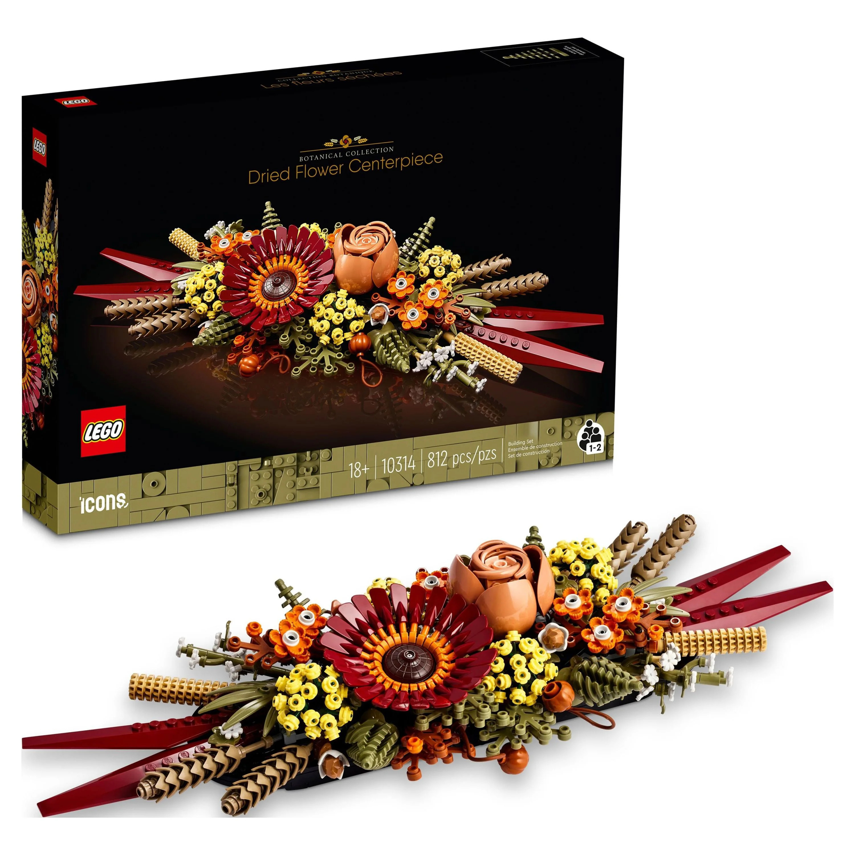 LEGO Icons Dried Flower Centerpiece 10314, Botanical Collection Crafts Set for Adults, Artificial... | Walmart (US)