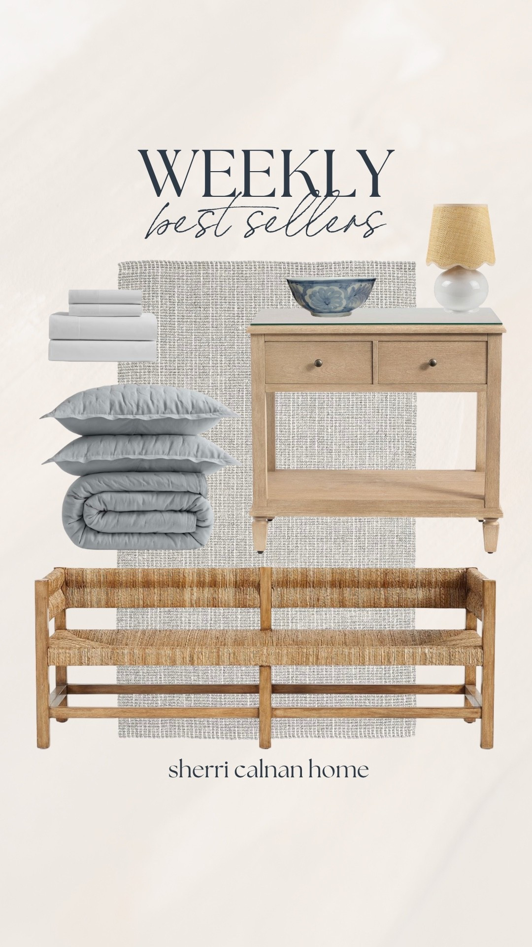 Your favorites from this week! I’m so happy you’re all loving this wool/jute area rug so much, as well as this timeless nightstand and woven bench. Other best sellers include Quince linen bedding, a scalloped table lamp, and a cute fruit bowl! 🤍

#LTKHome #LTKSaleAlert