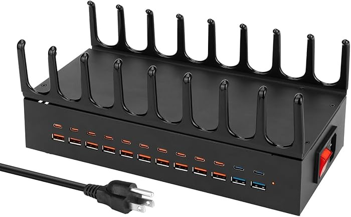 350W Charging Station for Multiple Devices, 24 Ports USB Fast Charging Station, Charger Station O... | Amazon (US)