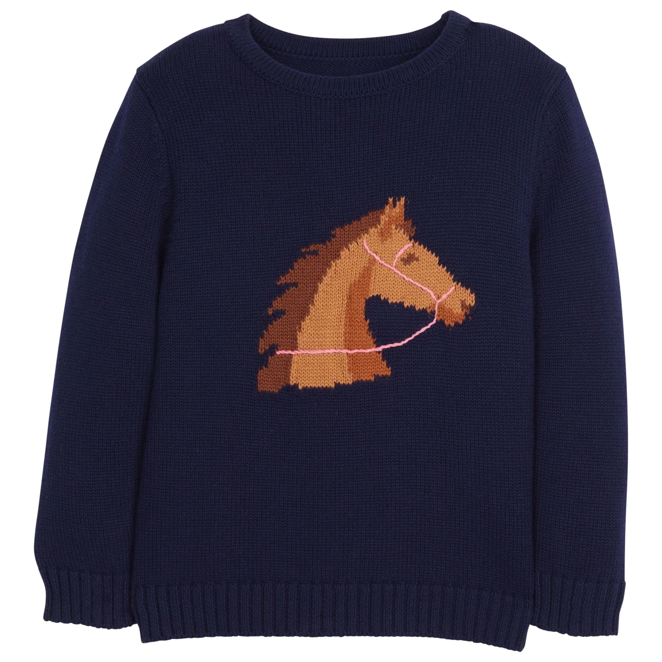 Horse Intarsia Sweater - Little Girl's Cute Clothing | Little English