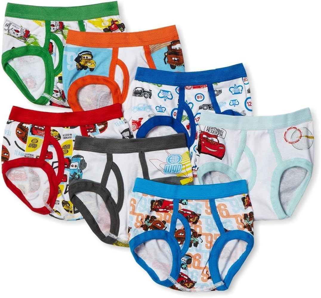 Disney Boys' Pixar Cars 100% Cotton Underwear with Lightning McQueen, Mater, Cruz & More Sizes 18... | Amazon (US)