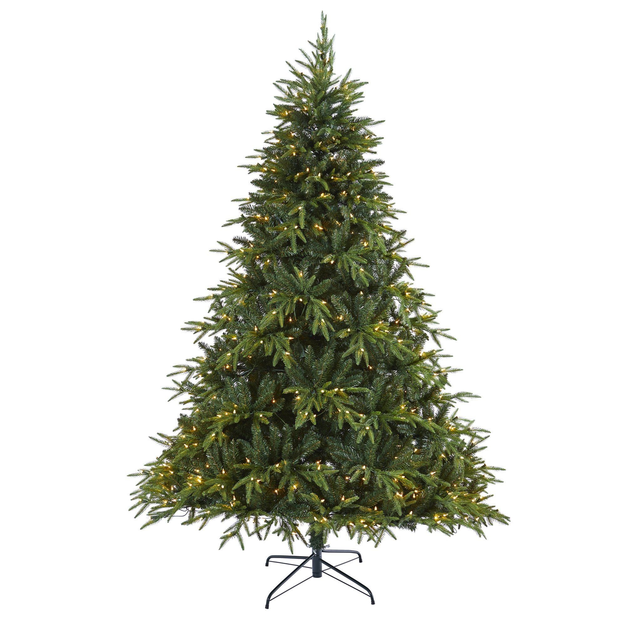 7’ Colorado Mountain Fir “Natural Look” Artificial Christmas Tree with 500 Clear LED Lights... | Nearly Natural