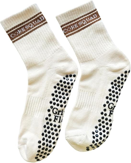 Core Squad Cotton Grip Socks, Anti-Slip Sole, Breathable Comfort | Amazon (UK)
