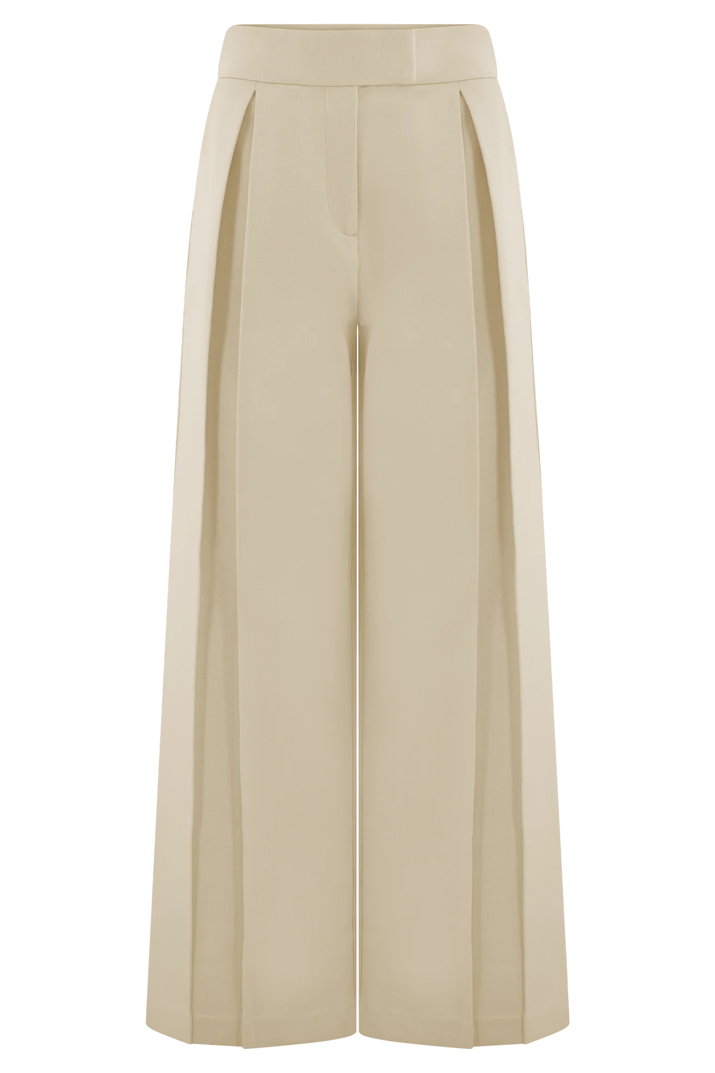 Raya Mid Rise Wide Leg Linen Pant - Natural Beige | MESHKI US