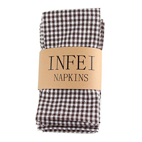 INFEI Soft Checked Cotton Dinner Cloth Napkins - Set of 12 (17 x 17 inches) - for Events & Home U... | Walmart (US)