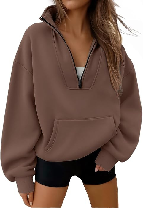 Trendy Queen Womens Sweatshirts Quarter Half Zip Pullover Workout Hoodies | Amazon (US)