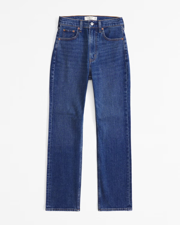 Ultra High Rise Ankle Straight Jean | Abercrombie & Fitch (US)