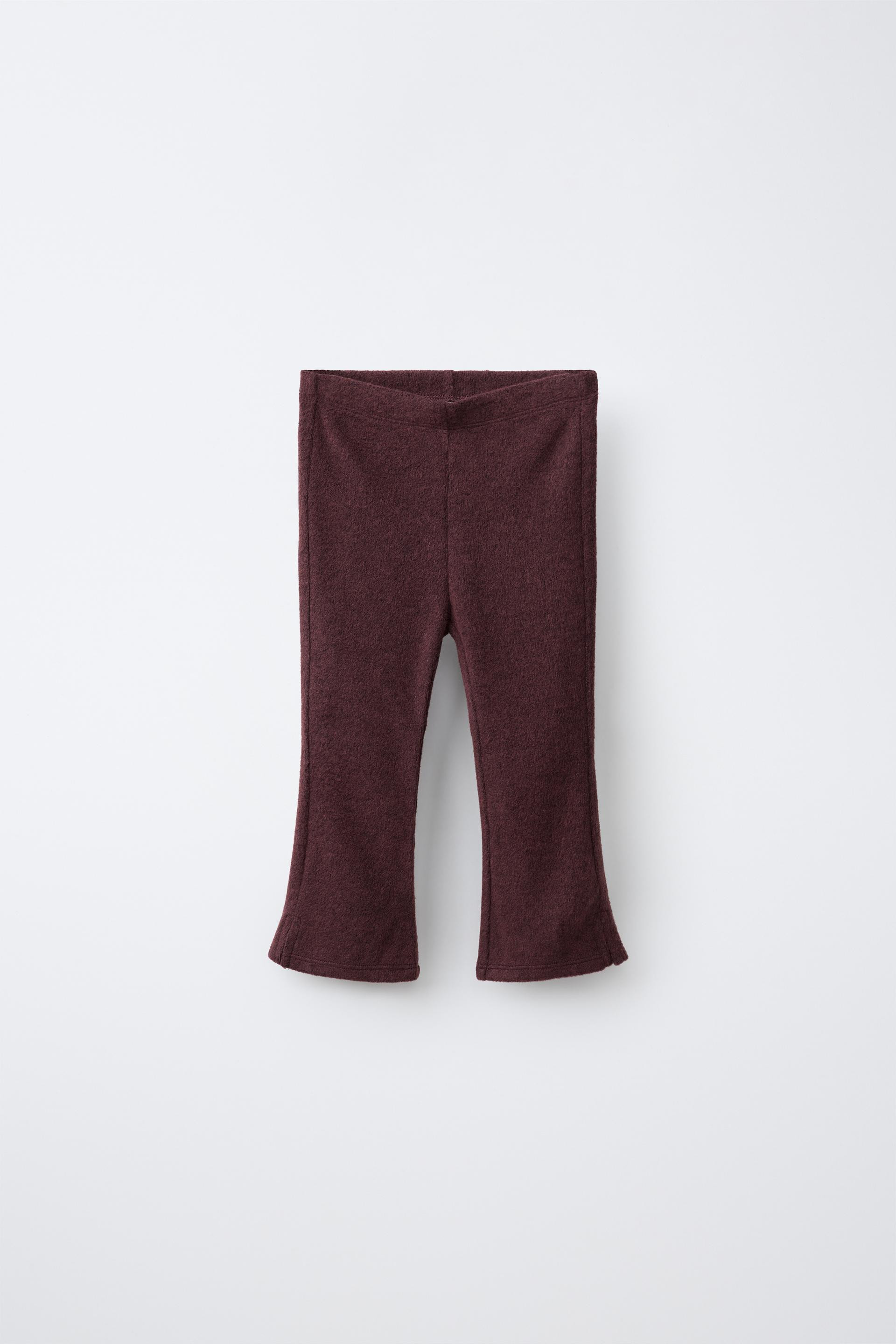 Zara - Soft Touch Bow Flare Knit Pants - Sand / Marl - 6 Years (45,2 Inches) - Kids | Zara US